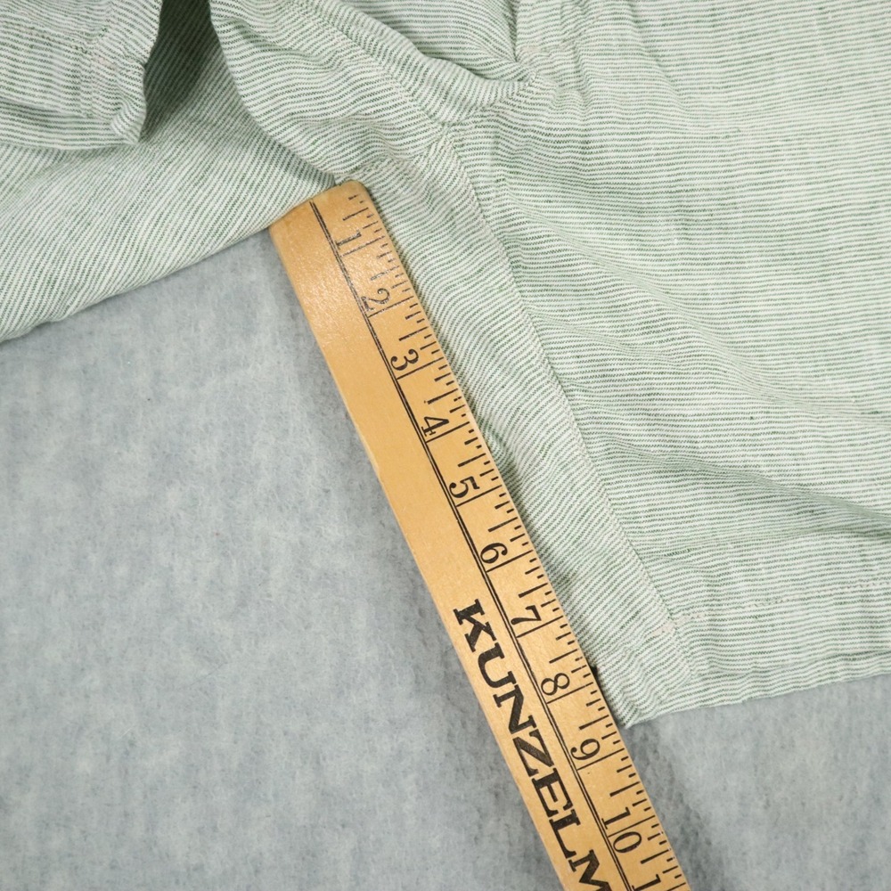 J.Crew Linen Shorts Mens 32 Green 9" Inseam Striped Summer Beach Preppy Chino - Picture 5 of 6